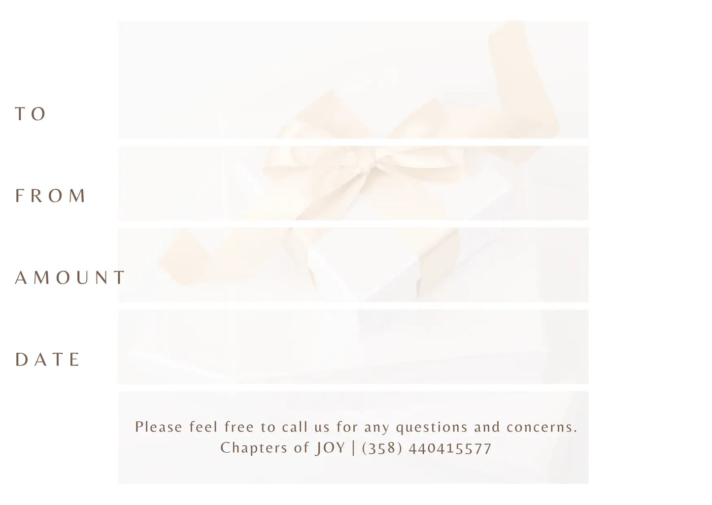 GIFT CARD Chapters of JOY