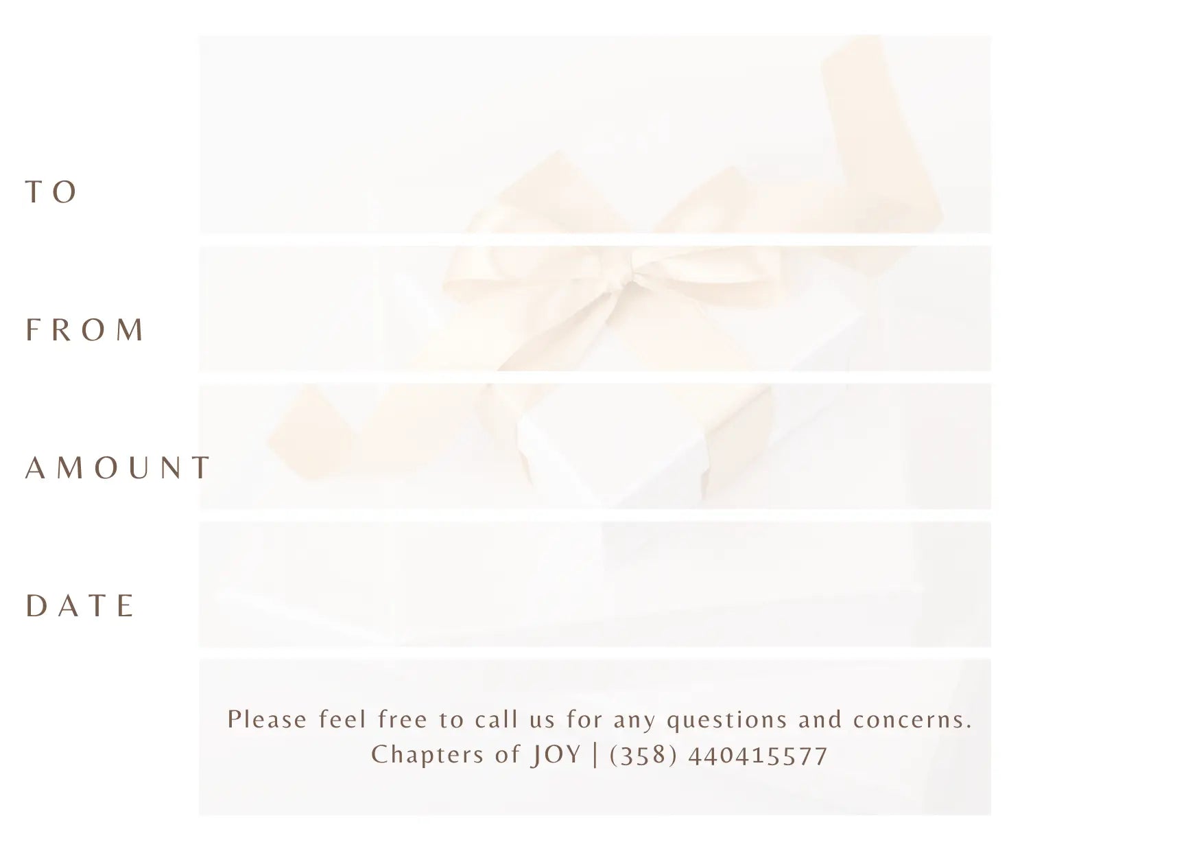 GIFT CARD Chapters of JOY