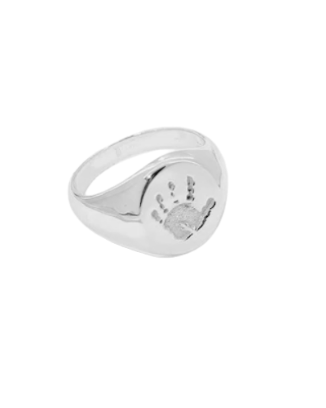 Custom signet ring with handprint – unique keepsake gift-in sterling silver