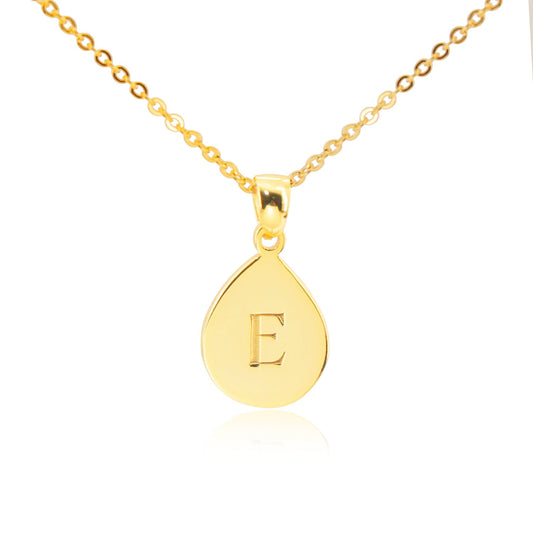 Custom drop shape pendant engraved with a loved one’s initials
