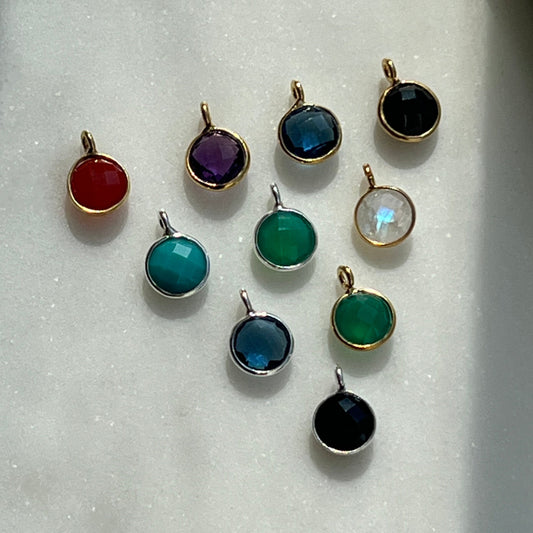Birthstone charms – add color to your Chapters of Joy keepsake in gold and silver and more colors