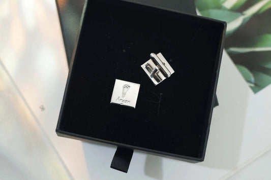 Custom engraved cufflinks keepsake gift for men