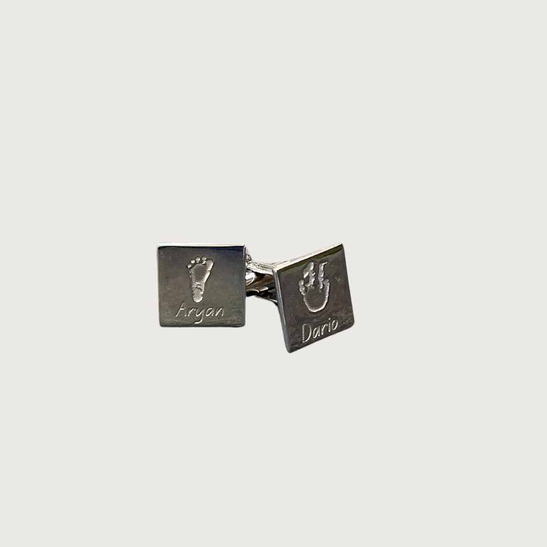Leo Cufflinks — Chapters of Joy personalized jewelry in sterling silver