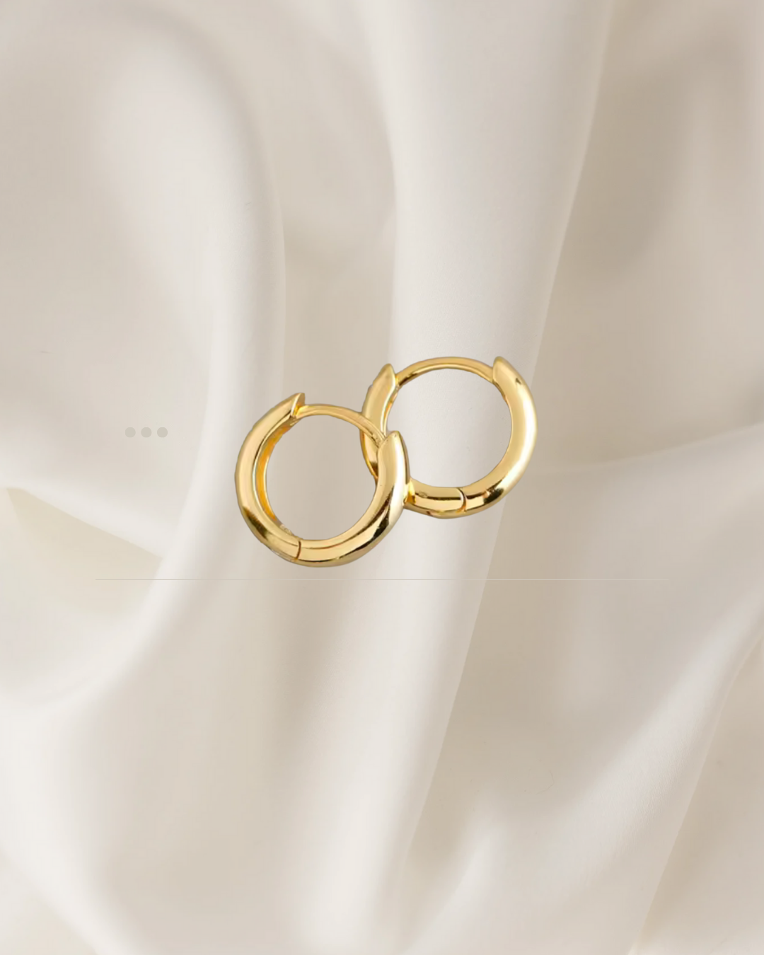 Minimalist gold, small size hoop earrings in two sizes, designed for everyday elegance — Ena Hoops by Chapters of Joy.