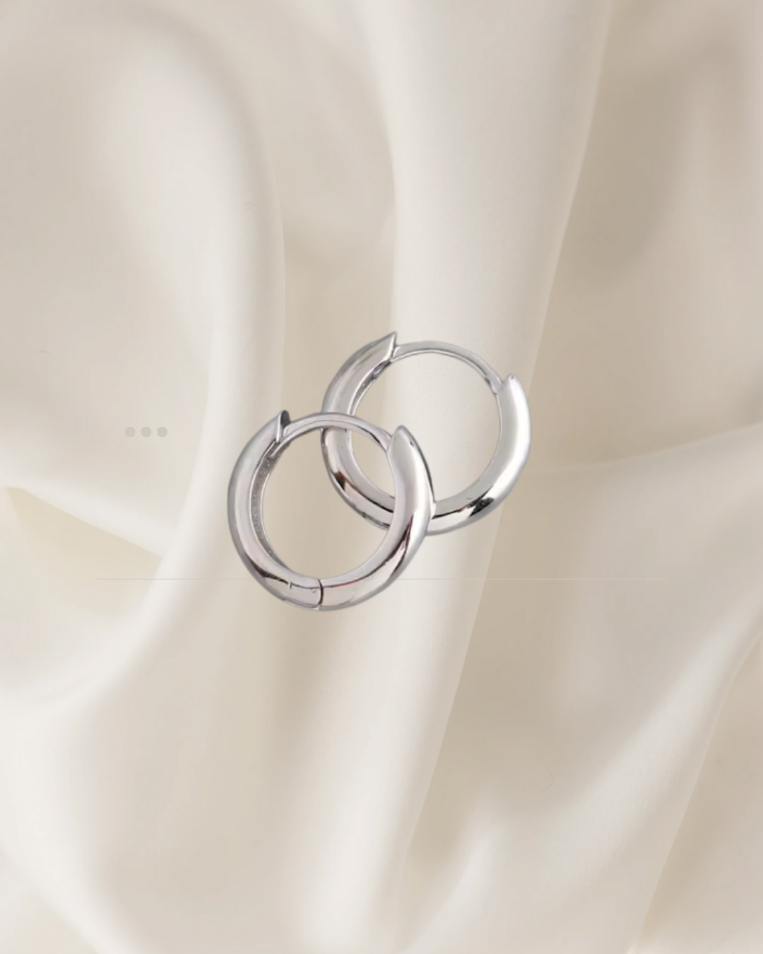 Minimalist silver, small size hoop earrings in two sizes, designed for everyday elegance — Ena Hoops by Chapters of Joy.