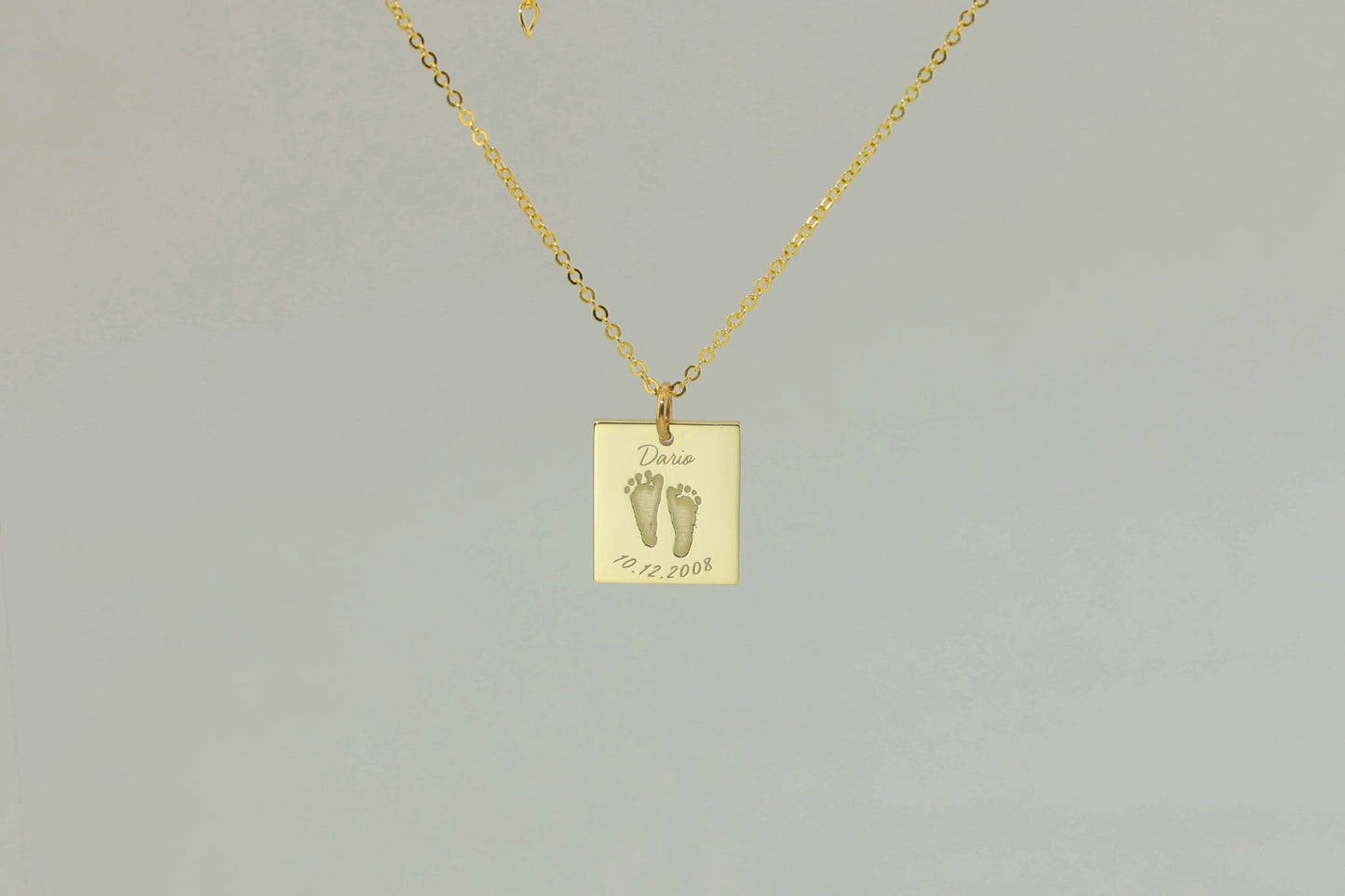 Nova Pendant — engraved gold necklace with custom print or photo by chapters of joy