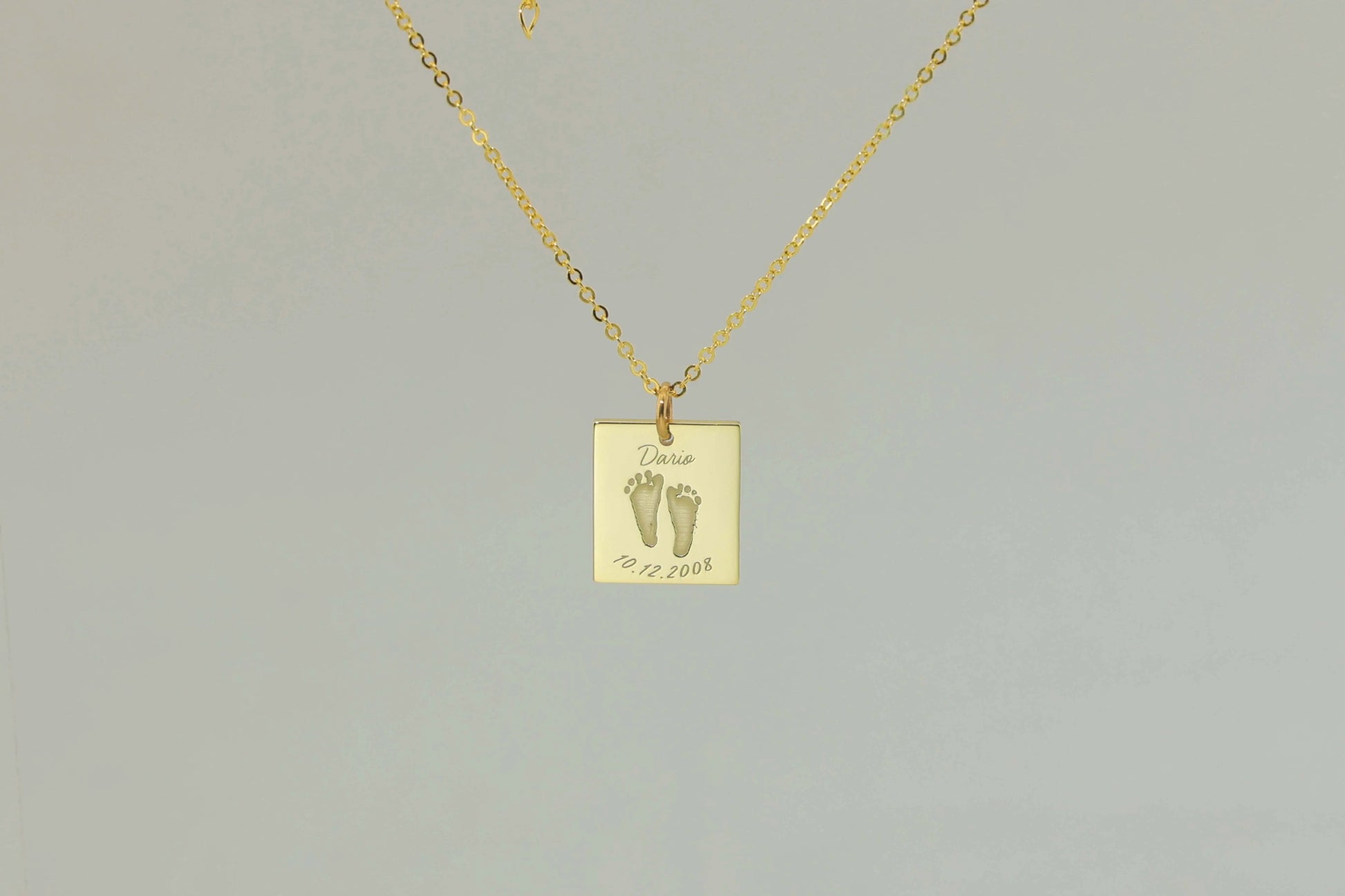 Nova Pendant — engraved gold necklace with custom print or photo by chapters of joy