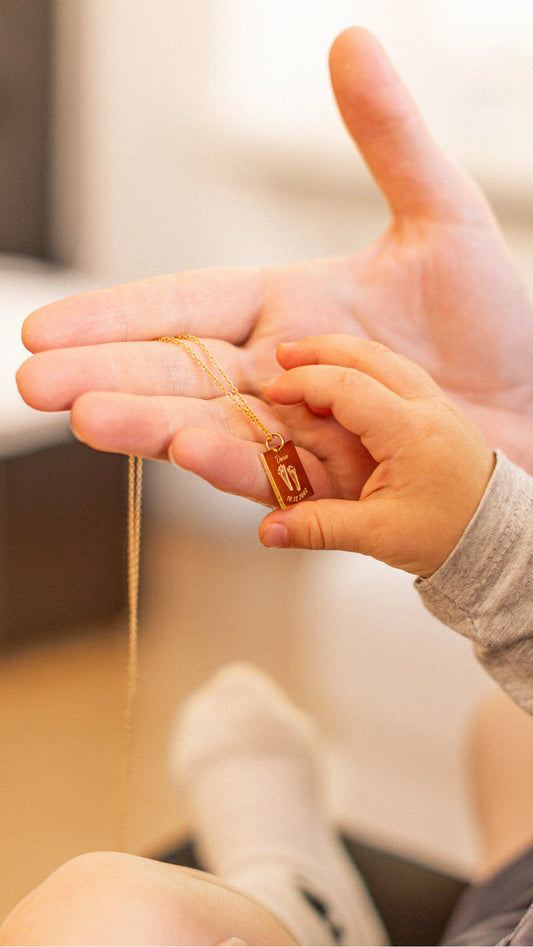 Personalized pendant keepsake for new parents by Chapters of Joy