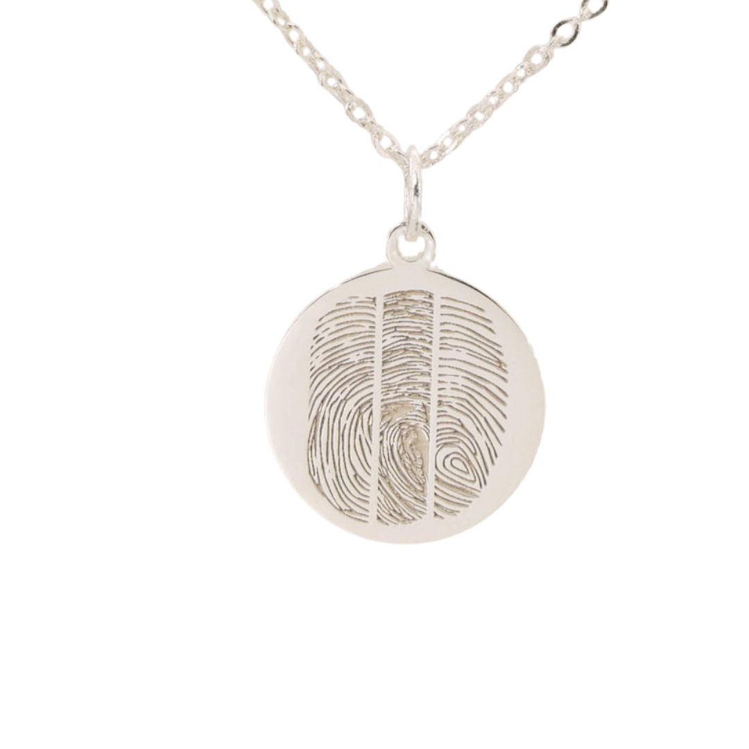Personalized fingerprint keepsake necklace for family or loved ones
