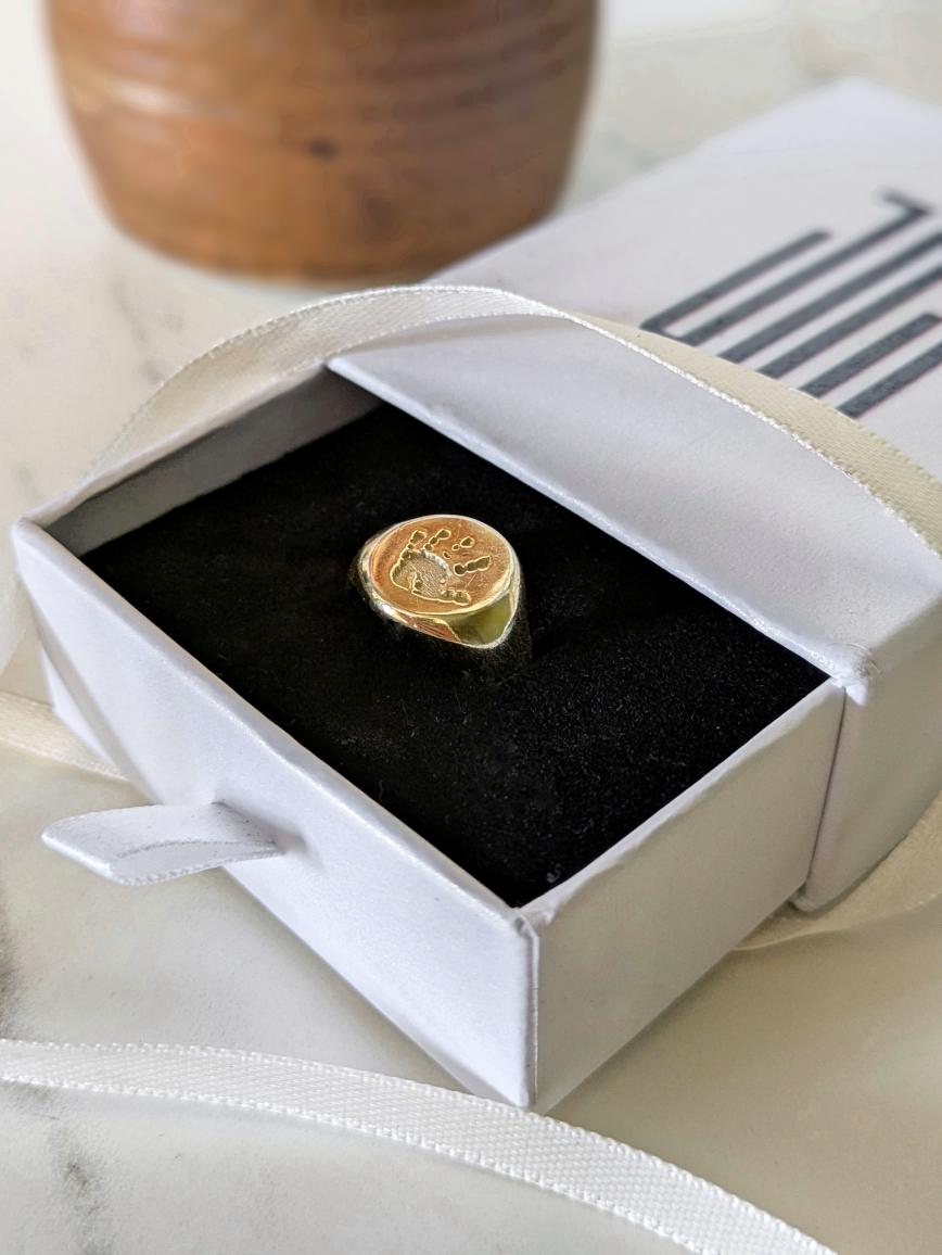 Custom signet ring with handprint – unique keepsake gift