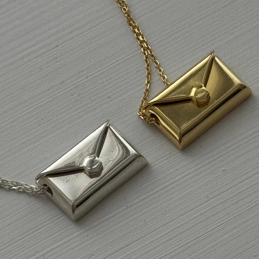 personalized fingerprint envelope locket gold necklace