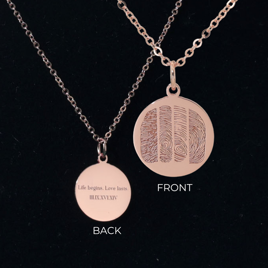 personalized with inscription and Roman numeral dates.