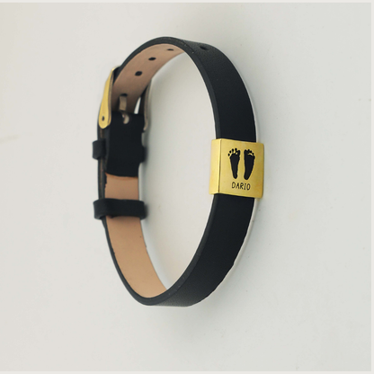 Hana Bracelet — gold plated and leather keepsake jewelry for fathers