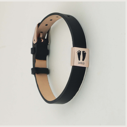 Hana Bracelet — rose gold plated and leather keepsake jewelry for fathers