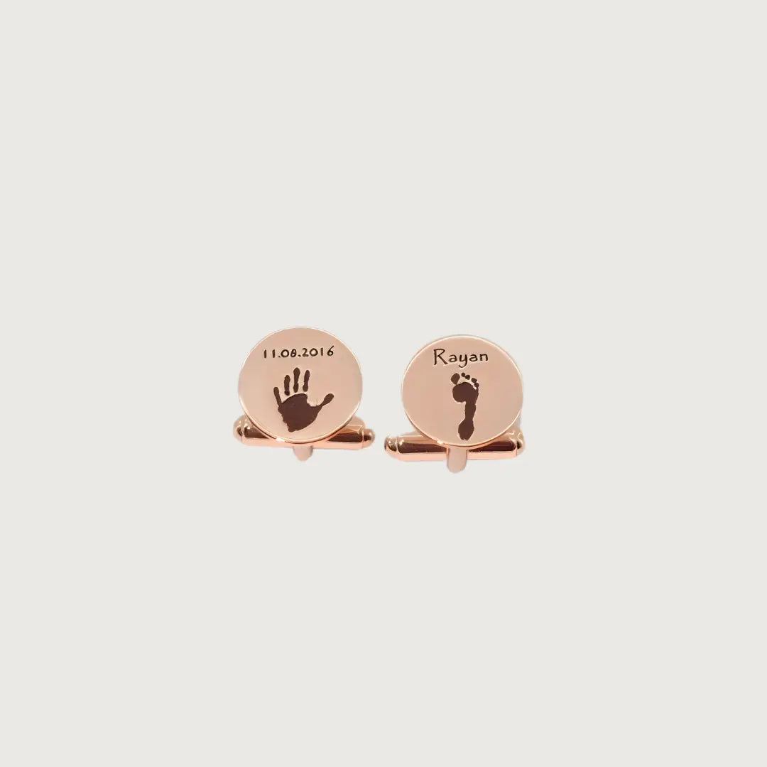 Personalized rose gold cufflinks keepsake gift for fathers