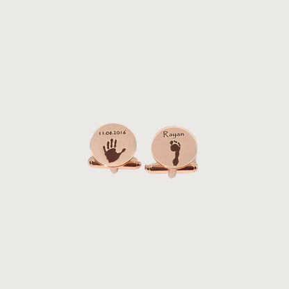 Personalized rose gold cufflinks keepsake gift for fathers