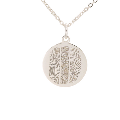 Personalized fingerprint keepsake necklace for family or loved ones