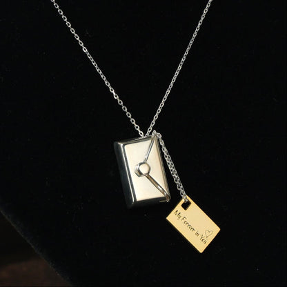 custom message and symbol envelope locket necklace