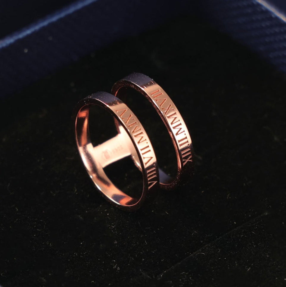 Personalized Kayley Ring with name, date, or Roman numeral engraving